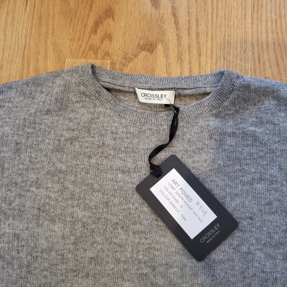 Crossley - Lightweight Grey Heather Longsleeve Crewneck Sweater - Made in Italy - Picture 3 of 4
